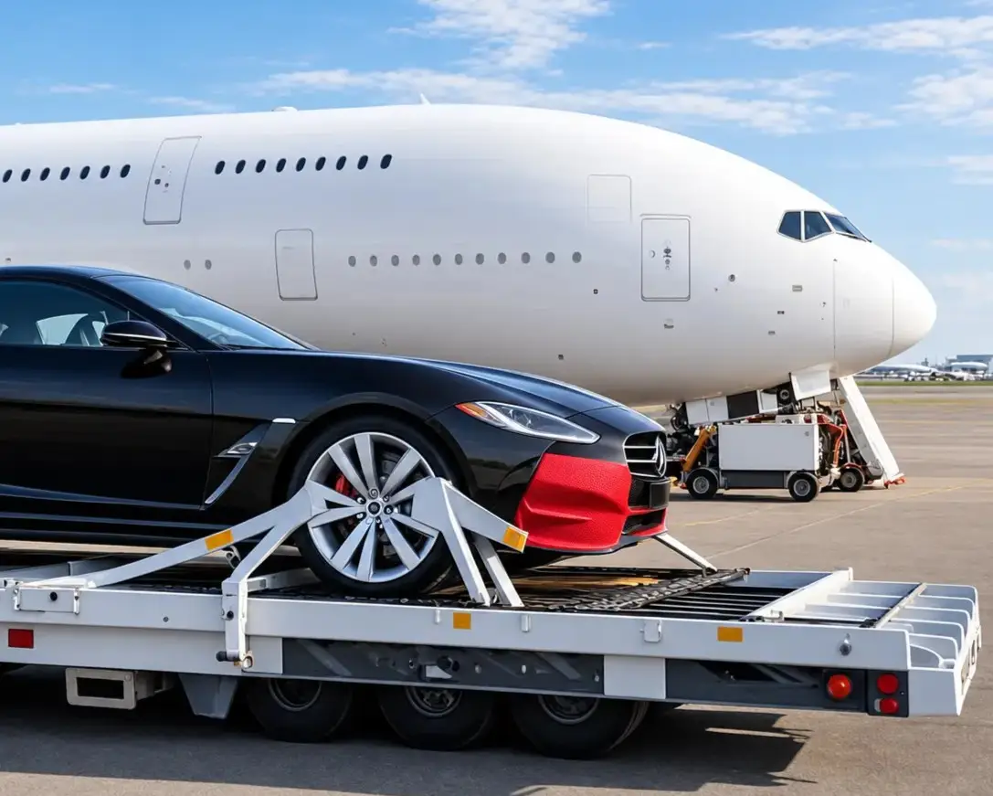 Automóvil premium preparado para transporte aéreo